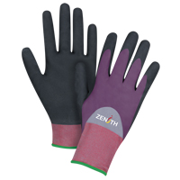 Gants enduits de premi&egrave;re qualit&eacute; ZX-2, 11/2T-Grand, R&ecirc;vetement Nitrile/Mousse de nitrile, Calibre 18, Enveloppe en Nylon Trail Hammer and Bolt