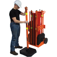 Zone de s&eacute;curit&eacute; portative , 100' lo, Acier, Orange Trail Hammer and Bolt
