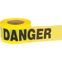 Ruban pour barricade Danger, Bilingue, 3" la x 1000' lo, 2,5 mils, Noir sur jaune Trail Hammer and Bolt