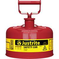 Safety Cans, Type I, Steel, 1 US gal., Red, FM Approved/UL/ULC Listed Trail Hammer and Bolt