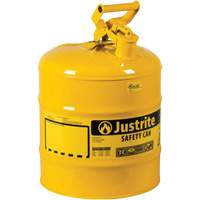 Bidons s&eacute;curitaires, Type I, Acier, 5 gal. US, Jaune, Homologu&eacute; FM/List&eacute; UL/ULC Trail Hammer and Bolt