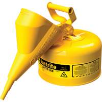 Bidons s&eacute;curitaires, Type I, Acier, 2,5 gal. US, Jaune, Homologu&eacute; FM/List&eacute; UL/ULC Trail Hammer and Bolt