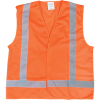 Traffic Safety Vest, High Visibility Orange, Medium, Polyester Trail Hammer and Bolt