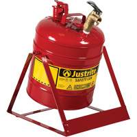 Bidon avec robinet s&eacute;curitaires pour laboratoires, Type I, Acier, 5 gal. US, Rouge, Homologu&eacute; FM Trail Hammer and Bolt