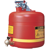 Bidon avec robinet s&eacute;curitaires pour laboratoires, Type I, Acier, 5 gal. US, Rouge, Homologu&eacute; FM Trail Hammer and Bolt