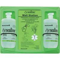 Saline Eyewash Wall Station, Double Trail Hammer and Bolt