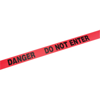 Standard Barricade Tape, English, 3" W x 1000' L, 2 mils, Red Trail Hammer and Bolt