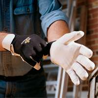 Gants antivibrations Air Glove, Taille Moyen, Paume Cuir perl&eacute; Trail Hammer and Bolt