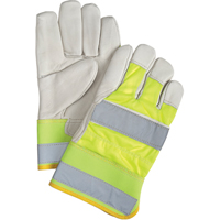 Gants d'ajusteur orange haute visibilit&eacute; &agrave; chaleur sup&eacute;rieure, Grand, Paume en Cuir fleur de vache, Doublure en Thinsulate Trail Hammer and Bolt