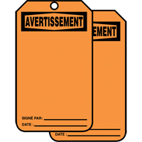 Safety Tags, Cardstock, 3-1/8" W x 5-7/8" H, French Trail Hammer and Bolt