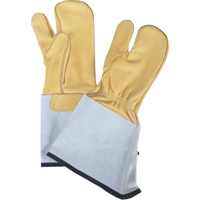 3-Finger Gloves, Medium, Grain Cowhide Palm Trail Hammer and Bolt