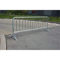 Portable Barrier, Interlocking, 102" L x 40" H, Silver Trail Hammer and Bolt