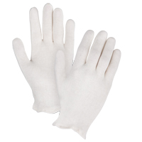 Mediumweight Inspection Gloves, Poly/Cotton, Hemmed Cuff, Ladies Trail Hammer and Bolt
