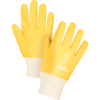 Rough-Finish Chemical-Resistant Gloves, Size 9, 10" L, PVC, Interlock Inner Lining, 47-mil Trail Hammer and Bolt