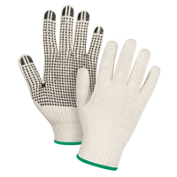 Lightweight Dotted String Knit Gloves, Poly/Cotton, Single Sided, 7 Gauge, Medium Trail Hammer and Bolt