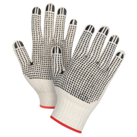 Heavyweight Double-Sided Dotted String Knit Gloves, Poly/Cotton, Double Sided, 7 Gauge, Small Trail Hammer and Bolt