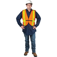 Standard-Duty Safety Vest, High Visibility Orange, Medium, Polyester Trail Hammer and Bolt