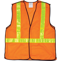 5-Point Tear-Away Traffic Safety Vest, High Visibility Orange, Medium, Polyester Trail Hammer and Bolt