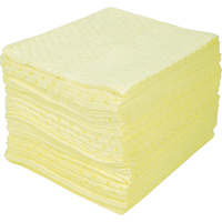 Premium Bonded Sorbent Pads, Hazmat, 15" x 18", 30 gal. Absorbancy Trail Hammer and Bolt