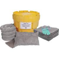 Premium Large-Capacity Spill Kit, Universal, Overpack/Salvage Drum, 20 US gal. Absorbancy Trail Hammer and Bolt