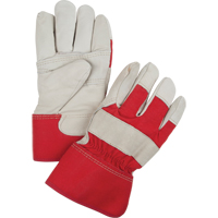 Gants d'ajusteur rouge & blanc doubl&eacute;s pour l'hiver, Grand, Paume en Cuir fleur de vache, Doublure en Boa Trail Hammer and Bolt
