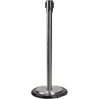Poteau r&eacute;cepteur pour barri&egrave;res sur pieds pour le contr&ocirc;le des foules avec roues, Hauteur de 35", Acier inoxydable Trail Hammer and Bolt