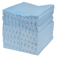 Premium Blue Bonded Sorbent Pads, Oil Only, 15" x 18", 30 gal. Absorbancy Trail Hammer and Bolt