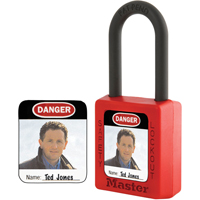 Zenex Thermoplastic Photo Padlock Identification Labels Trail Hammer and Bolt