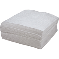 Premium Bonded Sorbent Pads, Oil Only, 15" x 18", 30 gal. Absorbancy Trail Hammer and Bolt