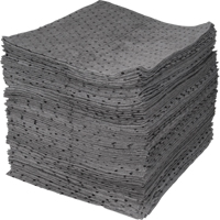 Premium Bonded Sorbent Pads, Universal, 15" x 17", 30 gal. Absorbancy Trail Hammer and Bolt