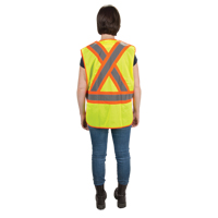 CSA Compliant High Visibility Surveyor Vest, High Visibility Lime-Yellow, Medium, Polyester Trail Hammer and Bolt