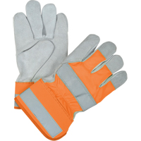 Gants d'ajusteur haute visibilit&eacute; de premi&egrave;re qualit&eacute;, Grand, Paume en Cuir de vache refendu, Doublure en Thinsulate Trail Hammer and Bolt