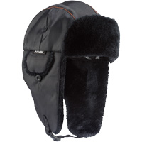 Chapeau de trappeur classique N-Ferno 6802, Doublure en Fourrure synth&eacute;tique, Moyen/Petit, Noir Trail Hammer and Bolt