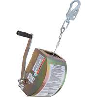 ManHandler Hoist/Winch Lifeline, 65', 1 Leg, Stainless Steel Cable, Snap Hook Harness Connector, Built-in Anchor Trail Hammer and Bolt