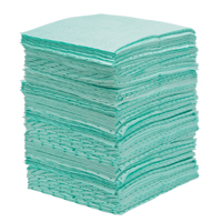 Premium Bonded Sorbent Pads, Hazmat, 15" x 18", 30 gal. Absorbancy Trail Hammer and Bolt