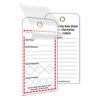 GHS Self-Laminating Workplace Tags, Cardstock, 3" W x 6" H, English Trail Hammer and Bolt