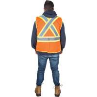 Flame-Resistant Surveyor Vest, High Visibility Orange, Medium, Polyester Trail Hammer and Bolt