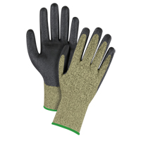 Gants &eacute;lastiques sans coutures r&eacute;sistants &agrave; la coupe noir & jaune, Taille Moyen/8, Calibre 13, Rev&ecirc;tement Mousse de nitrile, Enveloppe en Aramide, ASTM ANSI niveau A6 Trail Hammer and Bolt