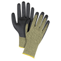 Gants &eacute;lastiques sans coutures r&eacute;sistants &agrave; la coupe noir & jaune, Taille 2T-Grand/11, Calibre 13, Rev&ecirc;tement Mousse de nitrile, Enveloppe en Aramide, ASTM ANSI niveau A6 Trail Hammer and Bolt