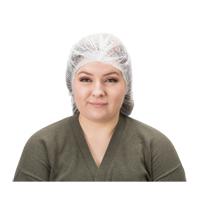 Bonnet bouffant pliss&eacute;, Polypropyl&egrave;ne, 19", Blanc Trail Hammer and Bolt