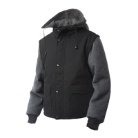 Zip-Off Sleeve Jacket, Men's, Large, Black Trail Hammer and Bolt