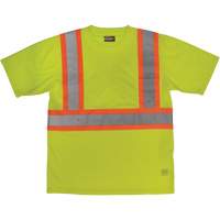 T-shirt de s&eacute;curit&eacute; avec poche &agrave; manches courtes, Polyester, Grand, Jaune lime haute visibilit&eacute; Trail Hammer and Bolt