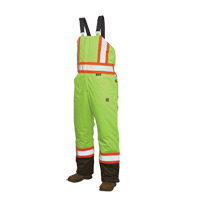 Salopettes de s&eacute;curit&eacute; doubl&eacute;e, Polyester/Polyur&eacute;thane, Grand, Jaune lime haute visibilit&eacute; Trail Hammer and Bolt
