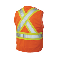Veste de s&eacute;curit&eacute; d&eacute;tachable en cinq points, Orange haute visibilit&eacute;, Grand/T-Grand, Polyester Trail Hammer and Bolt