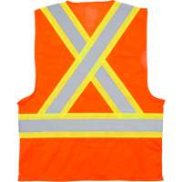 Traffic Safety Vest, High Visibility Orange, Medium, Polyester Trail Hammer and Bolt