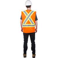 Traffic Safety Vest, High Visibility Orange, Medium, Polyester Trail Hammer and Bolt