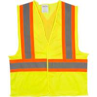 Traffic Safety Vest, High Visibility Lime-Yellow, Medium, Polyester Trail Hammer and Bolt