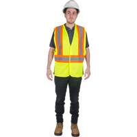 Traffic Safety Vest, High Visibility Lime-Yellow, Medium, Polyester Trail Hammer and Bolt