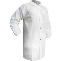 Disposable Lab Coat, Polypropylene, White, Medium Trail Hammer and Bolt