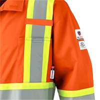 7702 FR Hi-Vis Safety Coveralls, Size 36, Orange Trail Hammer and Bolt